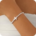 thumbnail image 3 of GOSFRY Bracelets for Women Cute Stretch Beaded Bracelets Dainty Paperclip Cross Bow Heart Charm Accessories Non Tarnish Jewelry Gifts, 3 of 7
