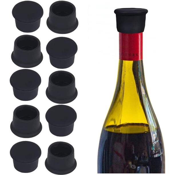 Tapas de silicona para botellas YONGSHENG 30 piezas negro