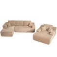 thumbnail image 2 of XIZZI Modular Sectional Sofa Couch Set, Deep Seat L-Shape Upholstered Couch & Large Sofa Bed, Modern Minimalist Couches for Living Room, Bedroom, Left Chaise, Camel - Corduroy Fabric, 2 of 11
