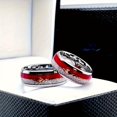 thumbnail image 4 of 1 piece stylish red arrow-shaped stainless steel ring - neutral style, no coating, shining details - Creative design ring for engagement and anniversary gifts - Perfect engagement and wedding ring,10, 4 of 16