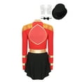 thumbnail image 4 of XUNZOO Femmes 4 Pcs Justaucorps Robe de Maître de Piste de Cirque Tenue Carnaval Cosplay Dompteuse de Lions Justaucorps Robe C Rouge TTG, 4 of 6