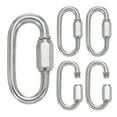 thumbnail image 1 of Uxcell M6 1.6" 304 Stainless Steel Quick Link Chain Connector, D Ring Chain Hooks 873 LBS Capacity 5 Pcs, 1 of 7