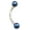 Blue, variant on Curve Barbell with Faux Synthetic Pearl 16g  (eyebrow, lips, cartilage)