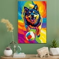 thumbnail image 2 of Akita Dog Volleyball Art Stretched Canvas Size 8x12 – Akita Dog Playing Volleyball Wall Art, Dog Lover Canvas, Sports Theme Decor for Living Room, 2 of 5