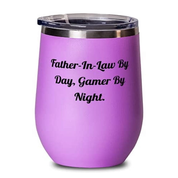 Father-In-Law By Day, Gamer By Night. Father-in-law Wine Glass, Love Father-in-l