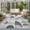 Gray, variant on Abstract Semicircles Washable Small Entryway Area Rugs 2'x3', Boho Art Modern Denim Blue Geometrics Washable Throw Rug Non-Slip Sturdy Edge Binding Carpet for Front Door Floor Room Entry