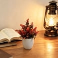 thumbnail image 4 of KGJQ Simulated Small Potted Plant, Maintenance-Free, Realistic Autumn Leaves Mini Fake Plant, for Bookshelf Desktop Decor, 4 of 8
