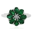 thumbnail image 2 of Carillon Floral 925 Sterling Silver 1.64 Ctw Pear Cut Green Onyx Women Art Deco Ring, 2 of 8