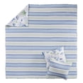 thumbnail image 4 of Levtex Home - Harbor Bay Quilt Set - Full/Queen Quilt (88x92in) and 2 Standard Shams (20x26in) - Coastal Stripes - Blue, Green, White - Reversible - Cotton, 4 of 4