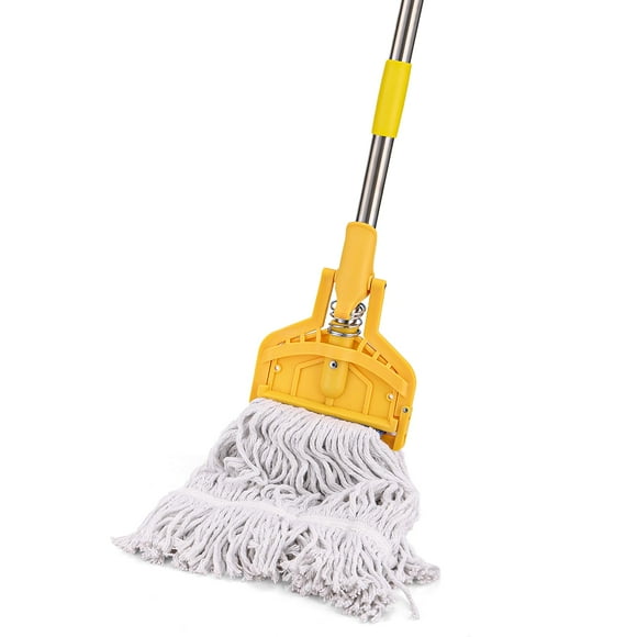 Commercial Mop Heavy Duty Industrial Cotton Mop, 61 inch Metal Commercial Mop Stick for Home, Garage,Office, Workshop, Warehouse Floor Cleaning, 1 Pack