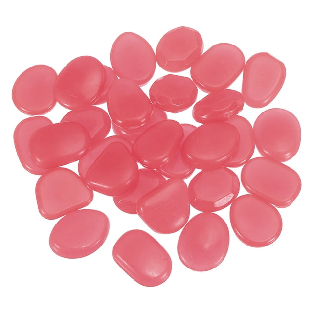 Uxcell Grandes Piedras que Brillan en la Oscuridad, Piedras Luminosas Decorativas que Iluminan, Adecuadas para (Acuario/Jardín al Aire Libre/Patio/Caminos) 30 Pcs & Naranja Rojo