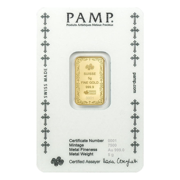 5 Gram PAMP Suisse Christian Cross Gold Bar (in Assay) - Walmart.com