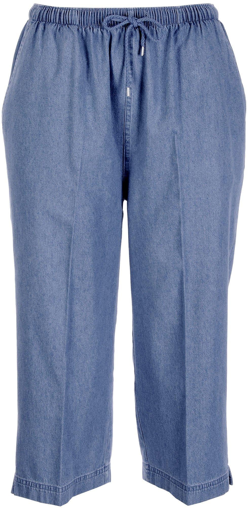 lightweight denim capris
