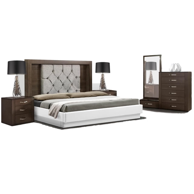 Recamara Kessa Muebles Silvana King Size 5 Piezas Café
