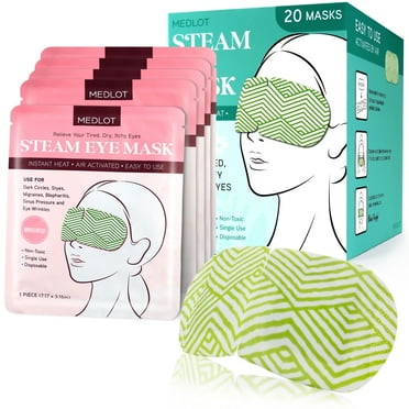 LotFancy 20 Packs Steam Eye Masks, Heated Eye Mask Warm Compress for for Dry Eyes, Puffy Eyes