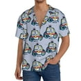 thumbnail image 3 of Xecao offers the Police Car for Men's Casual Short-sleeved Shirt, a button-up collared shirt with a pocket, perfect for beach vacations and yacht travel in the 3X-Large size., 3 of 7