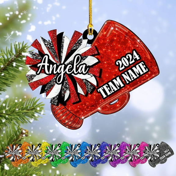 Personalized Cheerleader Ornaments Cheerleader Cheerleading Lovers Ornaments Cheerleading Ornament Gift for Cheerleader Christmas 2023 Cheer Cheerleader Ornaments Xmas (1, CLD8) - 3093 (Red)