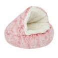 thumbnail image 1 of Cama para gatos de felpa rosa, 1 of 1