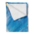 thumbnail image 2 of Nautical Soft Flannel Fleece Blanket, Scenic Dreamy Sky View with Big Commercial Ship in the Ocean Leads to the Urban Harbor, Cozy Plush for Indoor and Outdoor Use, 70" x 90", Blue, by Ambesonne, 2 of 5