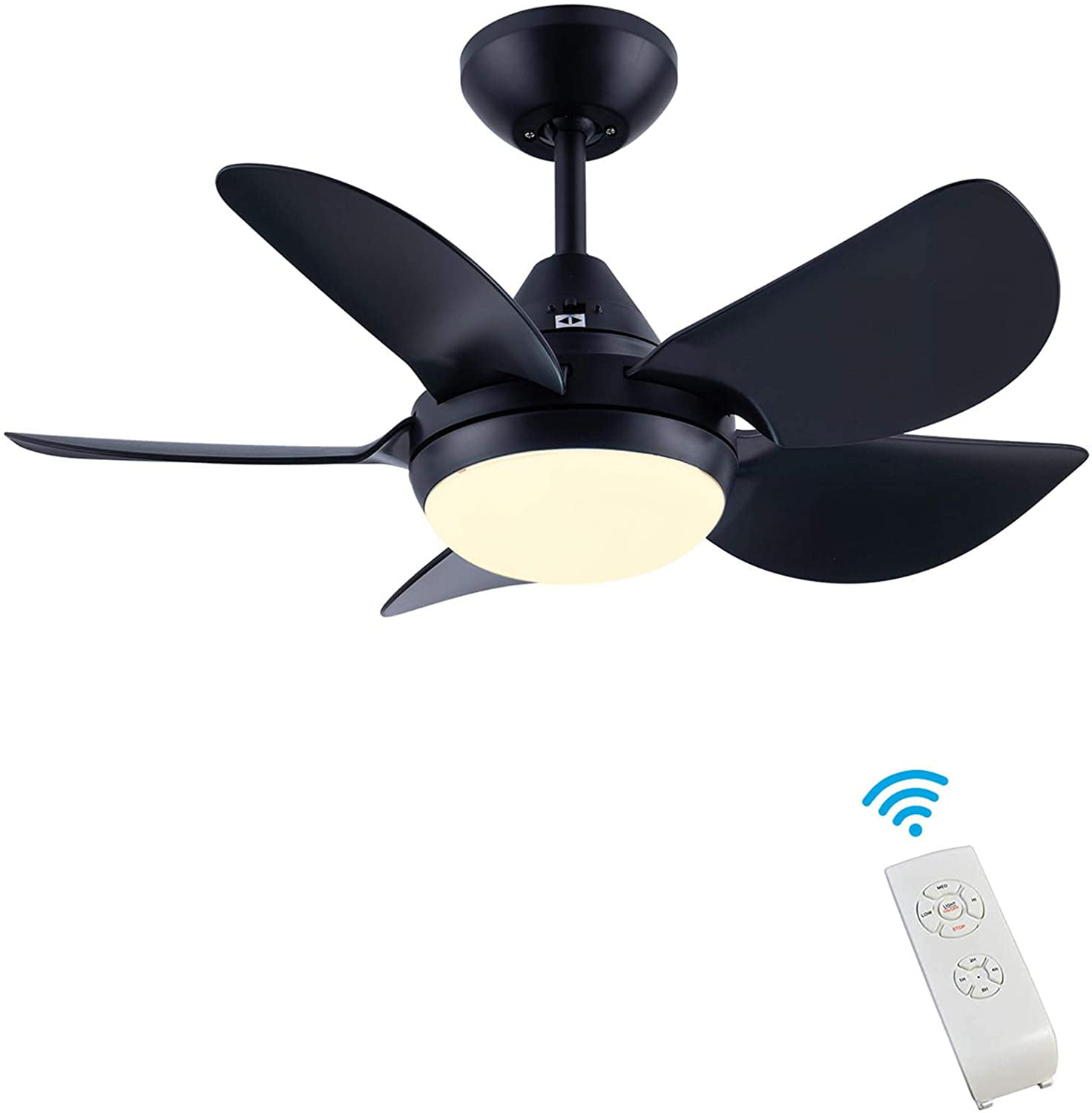 Ceiling Fan for Kids with Light Brushed Nickel Reversible 30 In Blades 5 Colors 