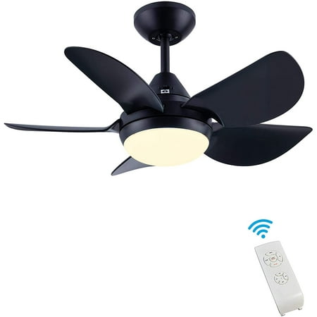 

Ceiling Fan with Lights for Living Room 30 Small Modern Ceiling Fan with 5 Reversible Blades Remote Controls Adjustable Color Temperature for Indoor/Outdoor Black
