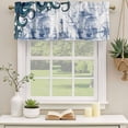 thumbnail image 3 of Nautical Blue Octopus Valances for Windows, Decorative Rod Pocket Window Valance Curtains, Coastal Ocean Summer Boat Short Curtain Drapes for Kitchen/Bathroom/Living Room, 2 Panels, 42" W x 18" L, 3 of 8