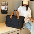 thumbnail image 1 of Bolsa De Almacenamiento Bolsa de viaje plegable de tela resistente al agua con correa para gimnasio,deportes,escapadas de fin de semana,para mujer (Negro,1 pieza) Rkxzt, 1 of 8