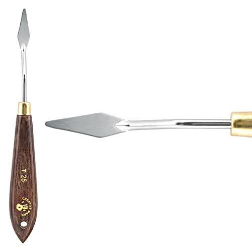 Creative Mark Stainless Steel Palette Knife Painting Tools, Wooden Handle, Variety of Shapes and Sizes, 25t, 1-1/4 in
