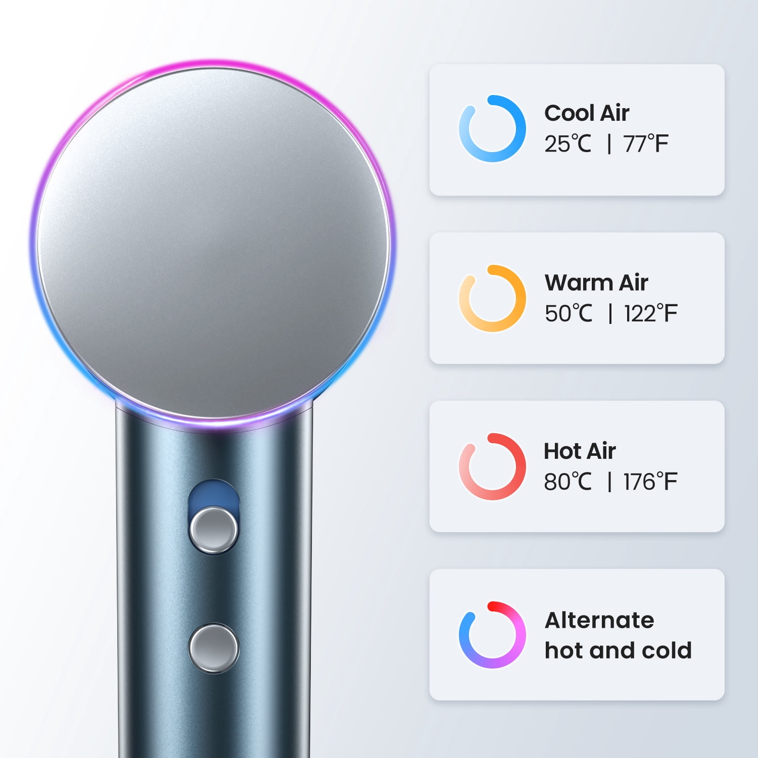 iDOO High Speed Portable Ionic Hair Dryer with Exclusive Hot & Cold Air Cycle Mode for Home Salon Travel