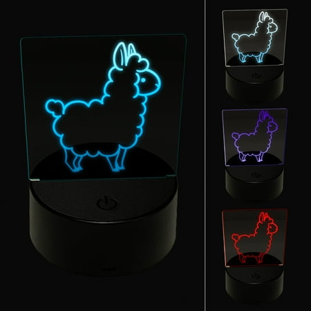 

Chibi Little Llama LED Night Light Sign 3D Illusion Desk Nightstand Lamp