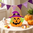 thumbnail image 4 of Gqtwoy Halloween Felts Candy Bucket, Multi Cartoon Design, Handheld Goodie Bag, Reusable Storage Tote for Halloween Parties, Festive Event Accessory, 4 of 6