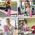 thumbnail image 7 of Pink Breast Cancer Tumbler with Handle and Lid,40oz Double Wall Vacuum Insulated Tumbler,Cups Gift for Women and Men, 7 of 7