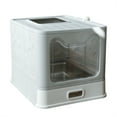thumbnail image 5 of BingoPaw Stainless Steel Tray Cat Litter Box Front Entry Top Exit Kitty Toilet Box with Litter Scoop, 5 of 10