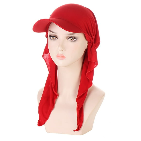 Bunenne Baseball Cap Trucker Hat Snapback Hats for Men Womens Casual Head Hat Cap Headwear Muslim Turban Cap Headwrap Turban Cap Womens Ball Cap Men's Hats & Caps Red One Size