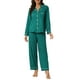 thumbnail image 1 of INSPIRAR CHIC Pijamas de Dormir para Mujeres Modal con Botones de Manga Larga y Pantalones Conjunto de Ropa de Casa S Verde Pavo Real, 1 of 5
