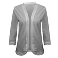 thumbnail image 2 of TRUBKH Cardigan Sweaters for Women Cropped Cardigan Sweaters Plus Size Sweater Cardigan Early Fall Fashion Business Casual Outfits for Women Fashion Clothing Gray XL, 2 of 7