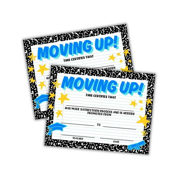 Moving Up Certificate for Daycare 30pk 8.5x11 Getting Bumped Graduation from Pre-K Diploma Little Kids Award Next Class Notice for Parents