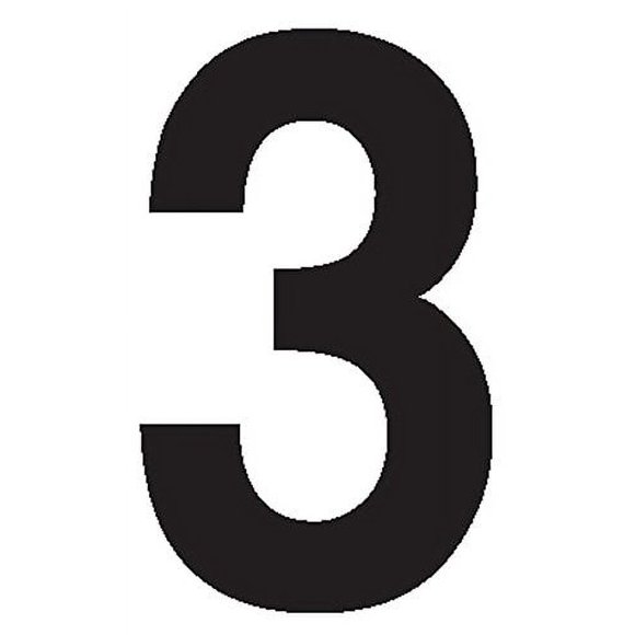 Labelmaster SS4B3 "Number 3" Label, 4", Vinyl (Pack of 25)