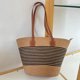 thumbnail image 3 of Bolsos de mano vintage para mujer, bolsos y carteras de diseñador de lujo, novedad de 2023, bolso de hombro de gran capacidad con rayas tejidas de papiro, 3 of 5