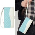 thumbnail image 3 of Quilted Wallet Case for iPhone 14 Pro with RFID Blocking Slots & Wrist Strap Stand Cover Green, 3 of 5