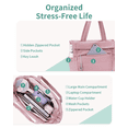 thumbnail image 5 of WANDF Puffy Tote Bag for Women,Quilted Puffer Work Tote with Tumbler Holder,15.6 Inch Laptop Bag with 8 Pockets,Lightweight Water-Resistant Shoulder Bag for Mom,Sister,Teacher,Nurse(Pink), 5 of 10