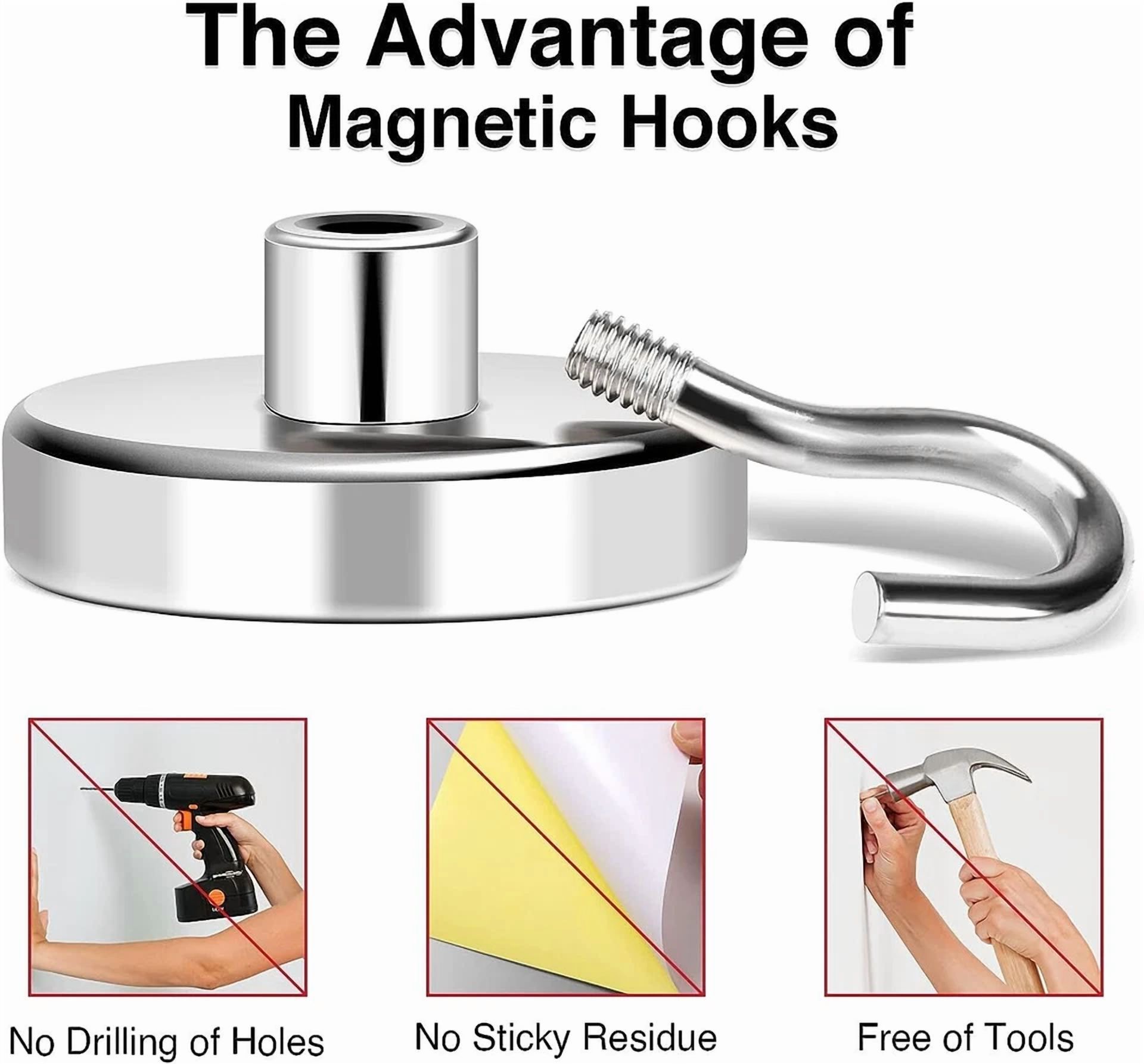 CRESTIN- Magnetic Hooks Heavy Duty, 150Lbs+ Super Strong Magnet Hooks For Cruise E