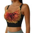 thumbnail image 2 of Fotbe Orange Dalia Pattern Womens' Sports Bra Longline Wirefree Padded with Medium Support Sports Moisture-Wicking Workou Vest,Tank Top-Small, 2 of 9