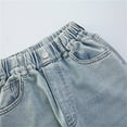 thumbnail image 3 of Dpytoraw Girls Casual Jeans Spring Summer Denim Pants Cute Bow Straight Leg Pant Kids Baggy Vintage Slim Jean With Pocket Girls School Uniform Dress Pants Size 3-4 Years, 3 of 5