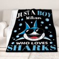 thumbnail image 2 of COW BLANKET Custom Just A Boy Who Loves Sharks Blankets Gifts for Kids Adult On Bed Sofa,Personalized Premium Flannel Blankets for Birthday Christmas Thanksgiving All Season Use 40''''x 50'''' -S, 2 of 6