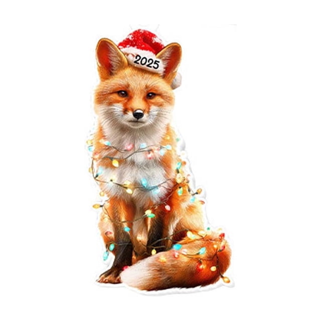 Adornos acrílicos para árbol de Navidad | Colgantes navideños 2D para decoración festiva | Juego de 6 bolas redondas resistentes a roturas con cinta para decorar árboles de interior y exterior