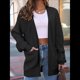 thumbnail image 4 of Cárdigan Extragrande de Punto Suave para Mujer con Bolsillos Negro XXL, 4 of 6
