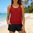 thumbnail image 6 of Summer Blouson Tankini Swimsuits for Women 2026 Tummy Control Two Piece Bathing Suits with Sporty Pockets Swim Shorts, 6 of 6