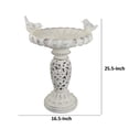 thumbnail image 5 of Benjara Niam Bird Bath Sculpture- 26" Weathered White Scrolled Resin, 5 of 6
