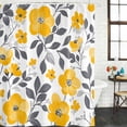 thumbnail image 2 of Xipuska Yellow Grey Spring Floral Shower Curtain - Water Repellent Fabric Shower Curtains Washable, Summer Botanical Elegant Decorative Polyester Cloth Bathroom Curtains Modern Bath Decor 72"x72", 2 of 6